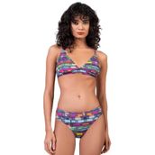 Endeep Kadın Çizgi Desenli Özel Lurex Kumaşlı Toparlayıcı Bikini Takımı