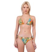 Endeep Kadın Dolgulu Kaplı Üçgen Desenli Bağlamalı Bikini Takımı