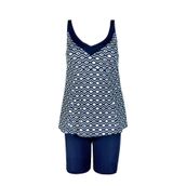 Endeep Kadın Lacivert Geometrik Desenli Tankini Takımı