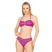 Endeep Kadın Pembe Parıltılı Straplez İp Detaylı Bikini Takımı