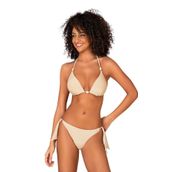 Endeep Kadın Yarım Dolgulu Aksesuarlı Simli Bej Bikini Takımı