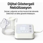 Endostall AXD-305 Dijital Göstergeli Kompresör Nebülizatör – Sessiz Inhaler Solunum Cihazı (Çocuk & Yetişkin) - Dijital Gösterge - Sessiz Nebul - - Beyaz