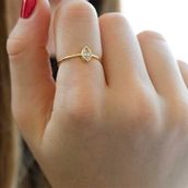 Engin Gold 14 Ayar Altın Taşlı Eklem Yüzük