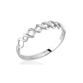 Engin Gold 14K Beyaz Altın Taşsız Yüzük