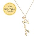 Engin Kuyumculuk 14 Ayar Altın Dikey İsim Kolye