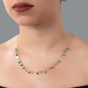 Engin Kuyumculuk 14 Ayar Altın Gözlü Pullu Kolye