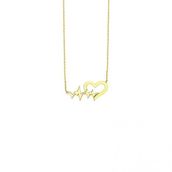 Engin Kuyumculuk 14 Ayar Altın Kalp Ritmi Kolye