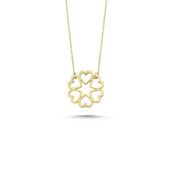 Engin Kuyumculuk 14 Ayar Altın Kalpli Tasarım Kolye