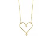 Engin Kuyumculuk 14 Ayar Altın Kalpli Tektaş Kolye