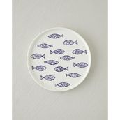 English Home Blue Rhythm Seramik Pasta Tabağı 20 cm Beyaz - Lacivert - Lacivert - Beyaz