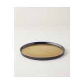 English Home Nova Cam Servis Tabağı 28 cm Siyah-Gold