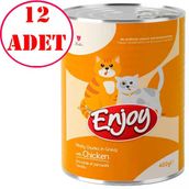 Enjoy Soslu Tavuklu 12x400 gr Yetişkin Konserve Kedi Maması