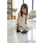 Enoch Shoes Enoch Kız Çocuk İnci ve Kristal Taşlı Önü Kapalı Abiye Topuklu Ayakkabı