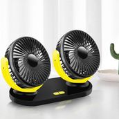 Enraco Çift Başlıklı Araç Fanı Oto Fan Vantilatör 12V 24V Siyah