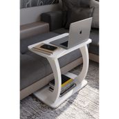 Entrea Design Tekerlekli C Ayaklı Laptop Sehpası, Koltuk Sehpası, Kahvaltı Masası, Çalışma Sehpası