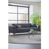 Enza Home 13009 Pavia 3'lü Yataklı, Kadife Dokulu, Gri Koltuk