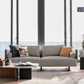 Enza Home 17605 Canton Keten Dokulu Beyaz Dörtlü Koltuk