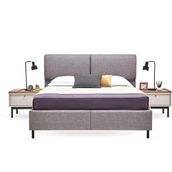 Enza Home 23502 Mavi Keten Dokulu Kumaş 150x200 cm Loreto Başlıklı Baza
