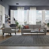 Enza Home Astera Modern Koltuk Takımı 3+1 Açık Gri Yumuşak Kumaşlı Konforlu Tasarım