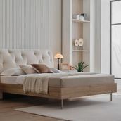 Enza Home Cante 57001 Krem 160x200 cm Başlıklı Karyola