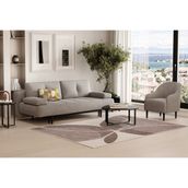 Enza Home Henna Koltuk Takımı, 70507 Açık Gri, Kadife Dokulu