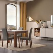 Enza Home Loreto Küçük Konsol + 120 cm Açılır Yemek Masası + 4 Adet Cordell Sandalye