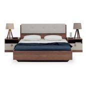 Enza Home Mistral 160x200 cm Krem Suni Deri Kumaş Başlıklı Karyola