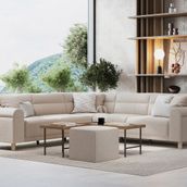Enza Home Paloma 55904 Krem Sol Yataklı Köşe Takımı