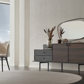 Enza Home Parma Koyu Ceviz-Mat Siyah Yemek Odası Takımı