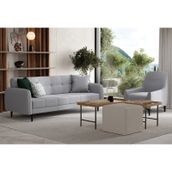 Enza Home Romina Koltuk Takımı, Keten Dokulu, 14208 Koyu Gri