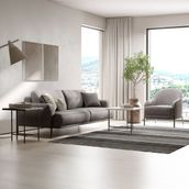 Enza Home Varena Koltuk Takımı Vizon Modern Tasarım Ahşap ve Metal Malzeme 3+1 Takım