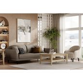 Enza Home Verona Koltuk Takımı, Keten Dokulu, 73103 Vizon