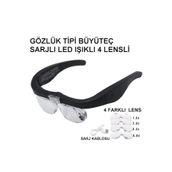 Epilons Şarjlı Gözlük Büyüteç 4 Farklı Lens 11537dc