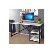 eportatif Çalışma Masası Raflı Ofis Laptop Bilgisayar Masası Beyaz 1180