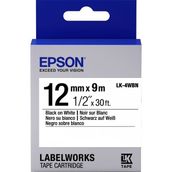 Epson Lk-4WBN 12 mm 9 mt Siyah Üzeri Beyaz Etiket