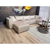 Erduran Mobilya Angelo 6 Modül Bayb Face 02 Sırt Minderli U Kurulum Köşe Koltuk Takımı - Bej