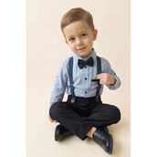 Erkek Bebek 4'Lü Takım Set (Pantolon+Gömlek+Askılı Kemer+Papyon) 12631