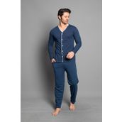Erkek Boydan Düğmeli Yüksel Kalite Pamuk Pijama Takımı 16511