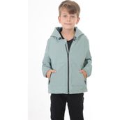 Erkek Çocuk Mint Yeşili Içi Astarlı Su ve Rüzgar Geçirmez Kapüşonlu Çift Fermuarlı Cepli Yağmurluk Rys-Y-15-C - 7 - 8 Yaş