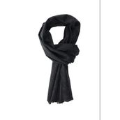 Erkek Düz Siyah Yün Atkı Füme Tek Ebat