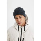 Erkek Fitilli Basic Düz Örme Bere
