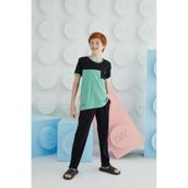 Erkek Garson Kısa Kol Yeşil Pijama Takım C4T5N68 YEŞİL 152