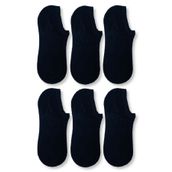 Erkek Siyah Bambu Görünmez Spor Ayakkabı Çorabı 6 Lı Paket
