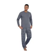 Erkek Uzun Kol Midi Yaka Antrasit Pijama Takımı C9T2N5O6 ANTRASİT M