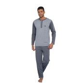 Erkek Uzun Kol Midi Yaka Antrasit Pijama Takımı C9T2N5O7 ANTRASİT M