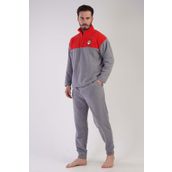 Erkek Uzun Kol Polar Gri Pijama Takım C2T8N1O303 GRİ XL
