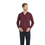 Erkek V.Yaka Boydan Düğmeli Pijama Takımı - Dış Giyim BORDO