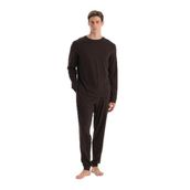 Eros Erkek Pijama Takımı, Koyu Kahve, 2XL Beden,%50 Pamuk%50 Modal