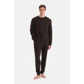 Eros Erkek Pijama Takımı, Koyu Kahve, L Beden,%50 Pamuk%50 Modal