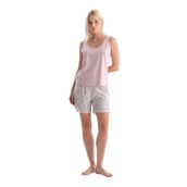 Eros Kadın Açık Pembe Kalın Askılı Baskılı Atlet Şort Pijama Takımı, S Beden